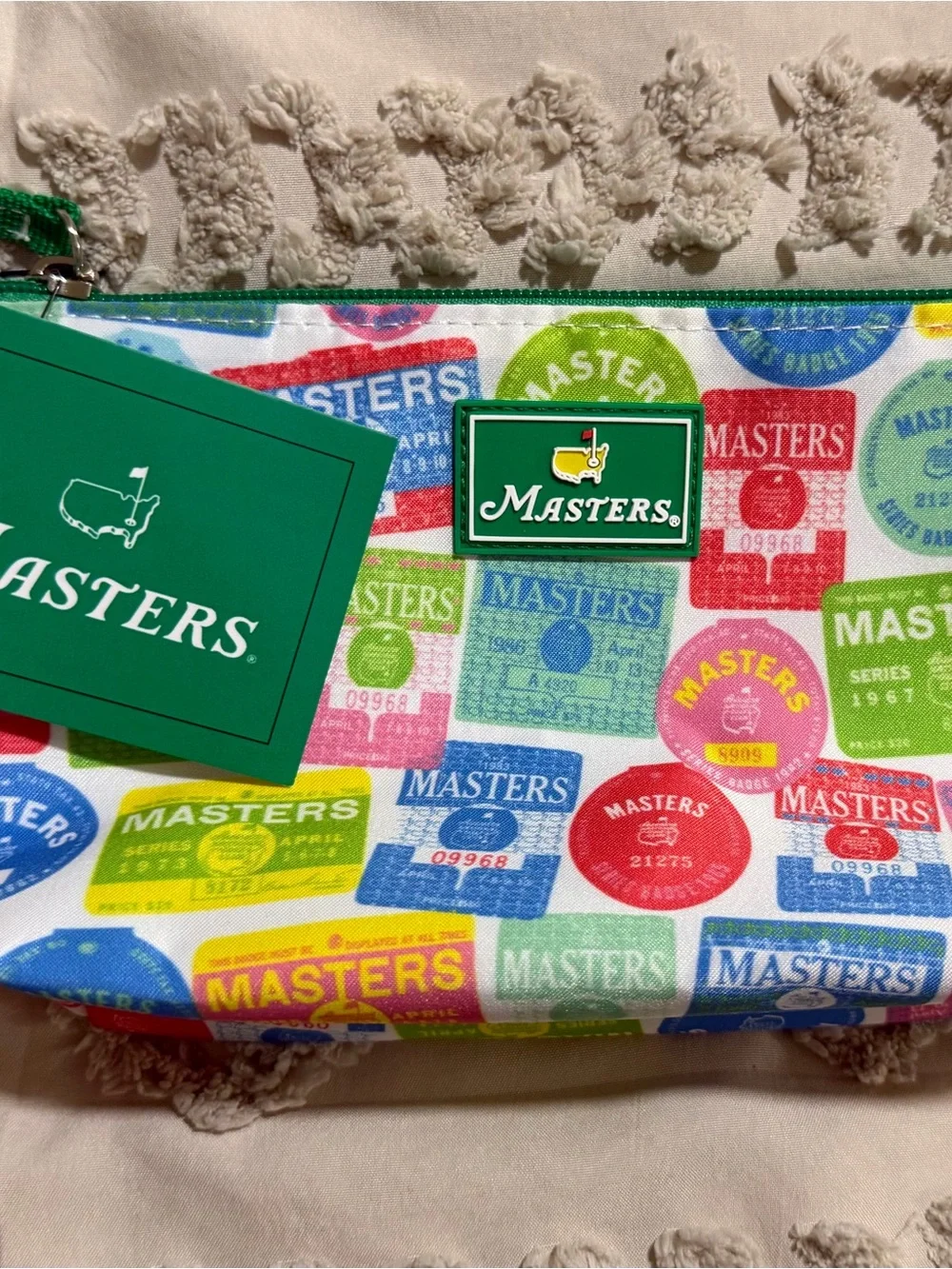 Masters Badge-Print Zip Pouch Ticket Pattern